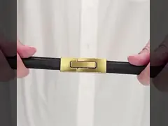 золота лутеция черного пояса моды женщин 1.3cm пряжка тощего запертая обстрагивая video