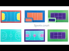 Установка теннисного корта баскетбольной площадки акрила PU кремния на открытом воздухе video