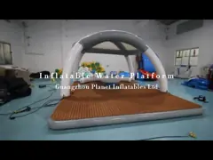 Остров раздувной воды платформ оборудования игры воды раздувной плавая плавая с шатром на часы досуга video