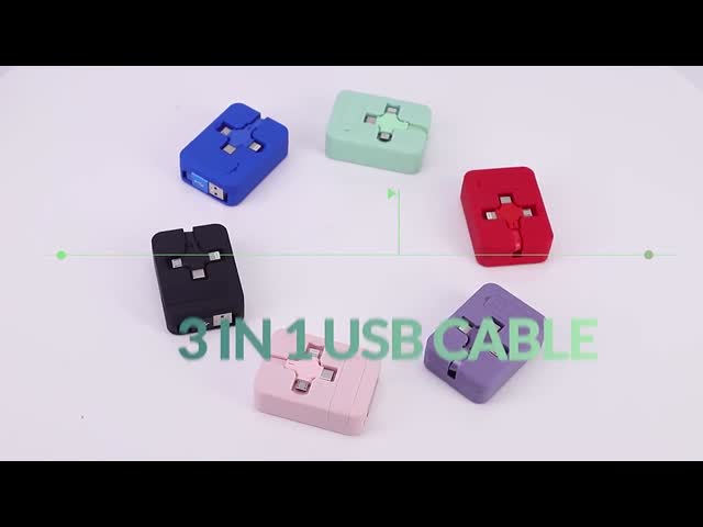 USB длины 100cm OD 3.0mm быстрый поручая привязывает 3 в 1 кабеле данных