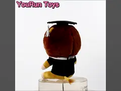 Сидя игрушка плюша обезьяны Брауна длинного хвоста с большими ушами video