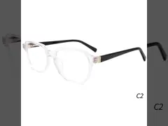 Unisex Transparent Eyewear Square Acetate Optical Frame