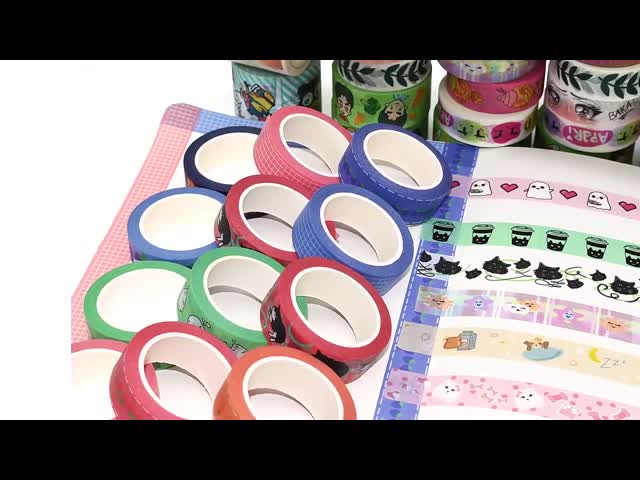 Оптовые продажи бумажной ленты 2020 Washi горячие напечатали водоустойчивую ленту Washi крена видео