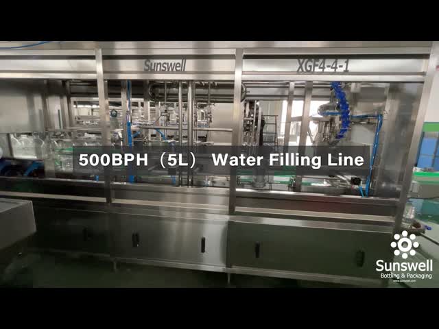 500BPH 5Lペット ペットボトル ウォーター洗浄の満ちるおおう機械線形タイプ