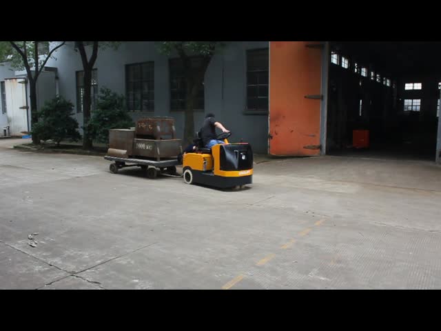 Трактор отбуксировки багажа всадника 5000kg электрический с приостанавливанным местом видео