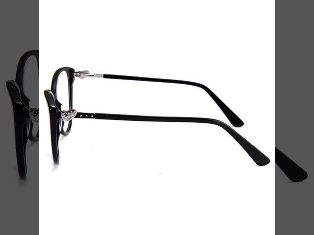 Metal Combined Acetate Reading Glasses Cat Eye Frames For Women video