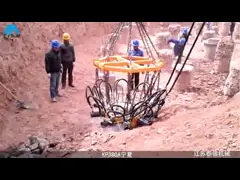 Гидравлический выключатель кучи на круглый конкретный автомат для резки кучи диаметр ТИСИМ КП380А кучи 600 до 1800мм video