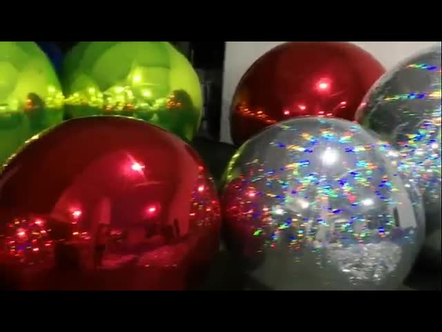 Dazzle Color Inflatable Mirror Ball , 60cm Inflatable Disco Balloon For Wedding Decoration