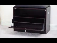 Высота шкафа хранения 50.5cm ботинка MDF меламина E1 с табуреткой video