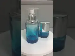 Бутылки синего стекла косметические Креам/Рефиллабле бутылка насоса подгоняли логотип и цвет video