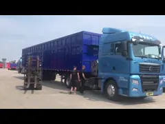 China Genron 120 ton 3 axles box coal mine transport semi trailer truck for Mongolia market