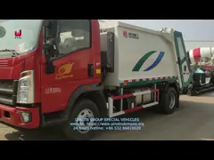 Светлый отброс обязанности 6CBM собирая мусоровоз Compactor корабля video