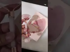 Rose Quartz Facial Massage Double Jade Roller 14.5cm