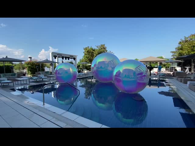 Custom Size Dazzle Color Giant PVC Floating Hanging Reflective Inflatable Mirror Ball For Party Event Decoration