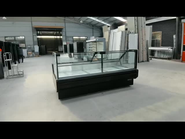 OEM Supermarket Serve Over Food Display Refrigerator With Straight Glass