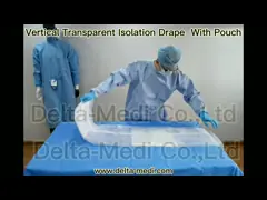 Disposable Surgical Transparent Polyethylene Vertical Isolation Drape With Incise Film