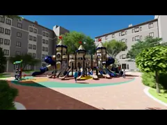 LLDPE гальванизировало парк спортивной площадки стальной трубы на открытом воздухе для дома игры детей video