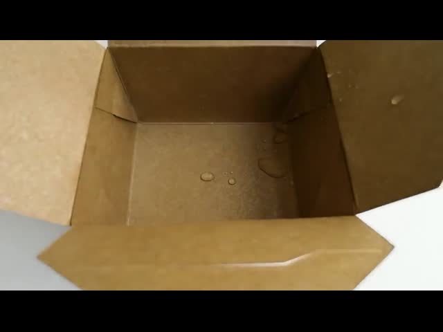 PE Film Coated Kraft Paper Lunch Box , 1100ml Oil Proof Disposable Packing Box