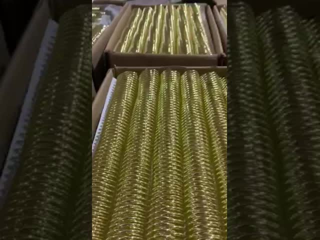 Розовая спираль металла дюйма 4:1 1-1/2 тангажа золота свертывается спиралью для вязки книги видео