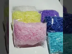 желтая повторно использованная Shredded салфетка 80g для пакуя вычуры декоративной video