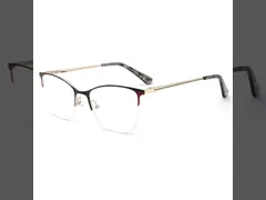 Свет люнета оптически рамки металла женщин голубой преграждая стекла video