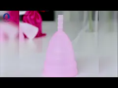 Taza menstrual amistosa de Eco de las mujeres del silicón médico plegable reutilizable plegable al por mayor de encargo del período video