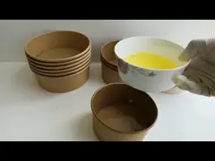 Подгонянная коробка на вынос обеда плода салата Kraft бумажная упаковывая с окном любимца video