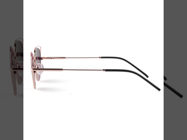 UV400 polarized Cat Eye Shape Sun Glasses Women Ladies Sunglasses Metal Stainless Steel Frames