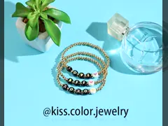 браслет письма 3mm вышитый бисером, имя отбортовал золото браслетов черно-белое video