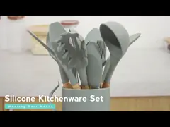 Утварь кухни силикона инструмента кухни 12PCS /set установила с деревянной ручкой video