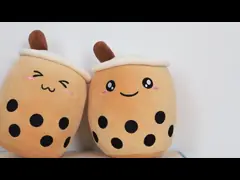 Подушка плюша чая пузыря OEM с вышитым Emoji video