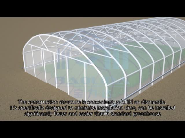 Galvanized PE Film Single Span Greenhouse For Vegetables 9x30m