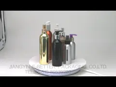 Пустые алюминиевые косметические бутылки, белые бутылки порошка Талькум с просевателем video