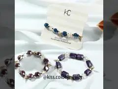 Браслеты Кристл яшмы эластичные вышитые бисером выгравировали браслет логотипа Handmade с шариками video