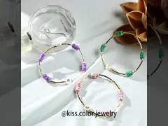 Браслеты KC Stretchy Кристл, ретро браслеты Bangle простирания личности video