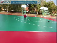 На открытом воздухе спорт PU кремния спортивной площадки справляясь крася баскетбольная площадка поля покрытия Spu video