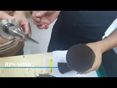 Интегрированный ультразвуковой нож для разрезания 35kHz для пальто кашемира хлопка video