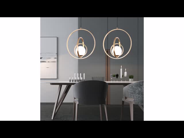 Galvanização de Ring Glass Ball Pendant Light da cor de cobre 3 do metal