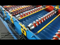 Настилая крышу крен листа 840 формируя машину, голубой рифленый лист крыши делая машину video