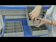 Silver Trolley For Hospital Usage Medicine Trolley Cart With 3-5 Drawers Plastic