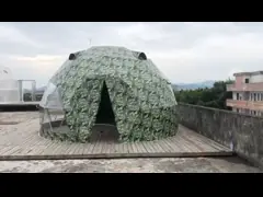 Camouflage Outdoor Hotel Steel 5M Geodesic Dome Tent UV Resistance Dome Camping Tent