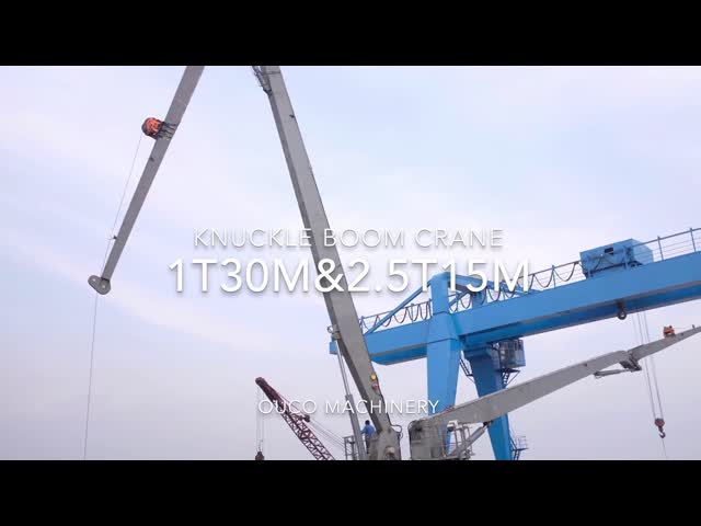 30m Knuckle Boom 1t Wide Shipyard Crane Working Radius