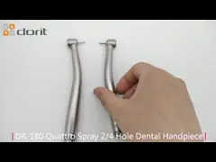 Голова Handpiece высокоскоростной кнопки стандартная с 4 брызгами воды/зубоврачебной пневматической турбиной video