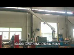 Палубные судовые краны маломерного судна 1.5T4M поднимая гидравлическую яхту заграждения video