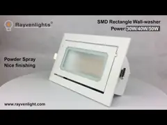 100 люмен IP40 СИД Retrofit Dimmable 45 ватт утопил прямоугольное Downlight video