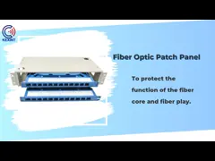 FTTH Rack Fiber Patch Panel , Terminal 2U 24 Way Cat6 Patch Panel Splice Tray