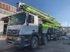 180 M3/H Zoomlion Used Concrete Pump Truck Mercedes Benz Chassis 300KW Power video