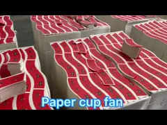 Высокая жесткость настраиваемый логотип печати бумажной чашки вентилятор с PE покрытым сырьем video