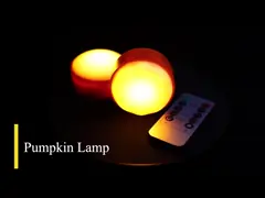 Оранжевое СИД освещает украшения тыквы Джек-O-фонарика хеллоуина на открытом воздухе с удаленным/таймером video