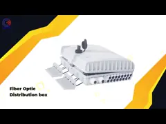 2 Into 16 Out Overhead Fiber Optic Distribution Box Splicing Black Holding Pole Gray